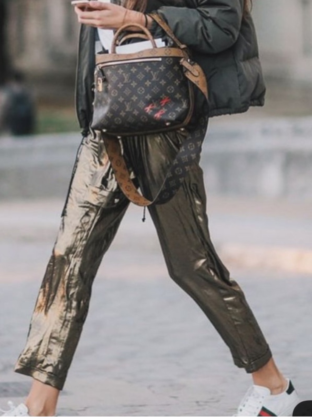 Free People Metallic Bronze Pants